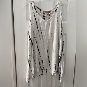 SJS black/white tye dye look sleeveless top